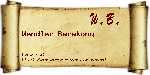 Wendler Barakony névjegykártya