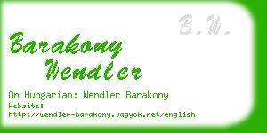 barakony wendler business card